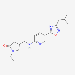 1-ethyl-4-({[5-(3-isobutyl-1,2,4-oxadiazol-5-yl)-2-pyridinyl]amino}methyl)-2-pyrrolidinone