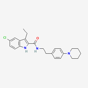 molecular formula C24H28ClN3O B609765 5-Chloro-3-ethyl-N-(4-(piperidin-1-yl)phenethyl)-1H-indole-2-carboxamide CAS No. 868273-06-7