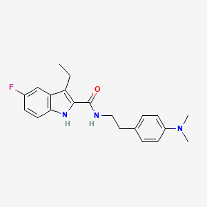 molecular formula C21H24FN3O B609766 N-(4-(Dimethylamino)phenethyl)-3-ethyl-5-fluoro-1H-indole-2-carboxamide CAS No. 868273-09-0