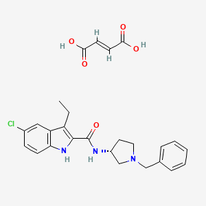 molecular formula C26H28ClN3O5 B609767 (R)-N-(1-benzylpyrrolidin-3-yl)-5-chloro-3-ethyl-1H-indole-2-carboxamide fumarate CAS No. 868273-12-5