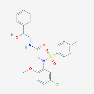 2-(5-chloro-2-methoxy-N-(4-methylphenyl)sulfonylanilino)-N-(2-hydroxy-2-phenylethyl)acetamide