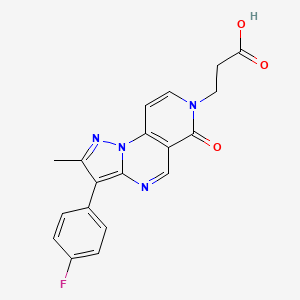 3-[3-(4-fluorophenyl)-2-methyl-6-oxopyrazolo[1,5-a]pyrido[3,4-e]pyrimidin-7(6H)-yl]propanoic acid