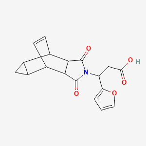 molecular formula C18H17NO5 B6097759 3-(1,3-DIOXOOCTAHYDRO-4,6-ETHENOCYCLOPROPA[F]ISOINDOL-2(1H)-YL)-3-(2-FURYL)PROPANOIC ACID 