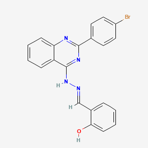 2-[(E)-[[2-(4-bromophenyl)quinazolin-4-yl]hydrazinylidene]methyl]phenol