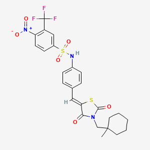 molecular formula C25H24F3N3O6S2 B609785 N-[4-[(Z)-[3-[(1-甲基环己基)甲基]-2,4-二氧代-1,3-噻唑烷-5-亚烷基]甲基]苯基]-4-硝基-3-(三氟甲基)苯磺酰胺 CAS No. 1290069-19-0