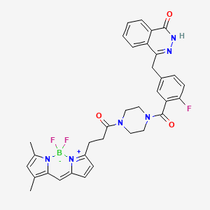 molecular formula C34H32BF3N6O3 B609839 奥拉帕尼-博迪比 FL CAS No. 1380359-84-1
