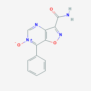 molecular formula C12H8N4O3 B060984 Isoxazolo(4,5-d)pyrimidine-3-carboxamide, 7-phenyl-, 6-oxide CAS No. 165611-04-1