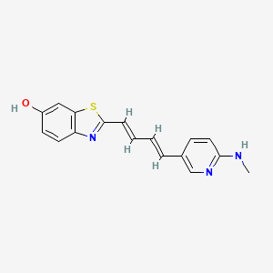 molecular formula C17H15N3OS B609847 2-(4-(2-(甲基氨基)吡啶-5-基)-1,3-丁二烯-1-基)苯并噻唑-6-醇 CAS No. 1565796-97-5