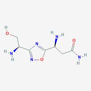 B609857 (S)-3-amino-3-(3-((R)-1-amino-2-hydroxyethyl)-1,2,4-oxadiazol-5-yl)propanamide CAS No. 1673534-73-0