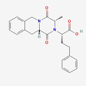 molecular formula C23H24N2O4 B609864 (2S)-2-[(3S,11aS)-3-甲基-1,4-二氧代-3,6,11,11a-四氢吡嗪并[1,2-b]异喹啉-2-基]-4-苯基丁酸 CAS No. 103733-50-2