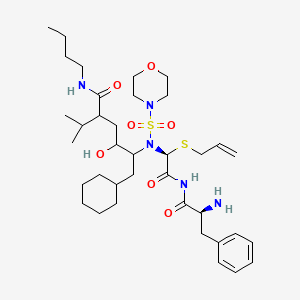 molecular formula C37H61N5O7S2 B609868 N-(4-吗啉基磺酰基)苯丙氨酰-N-(4-((丁基氨基)羰基)-1-(环己基甲基)-2-羟基-5-甲基己基)-2-(2-丙烯基硫基)甘酰胺 CAS No. 150351-31-8