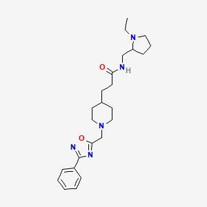 N-[(1-ethyl-2-pyrrolidinyl)methyl]-3-{1-[(3-phenyl-1,2,4-oxadiazol-5-yl)methyl]-4-piperidinyl}propanamide