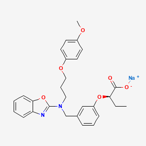 molecular formula C28H29N2NaO6 B609901 培马纤维酸钠 CAS No. 950644-31-2