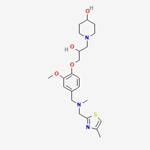 1-{2-hydroxy-3-[2-methoxy-4-({methyl[(4-methyl-1,3-thiazol-2-yl)methyl]amino}methyl)phenoxy]propyl}-4-piperidinol