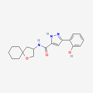 molecular formula C19H23N3O3 B6099147 3-(2-hydroxyphenyl)-N-1-oxaspiro[4.5]dec-3-yl-1H-pyrazole-5-carboxamide 