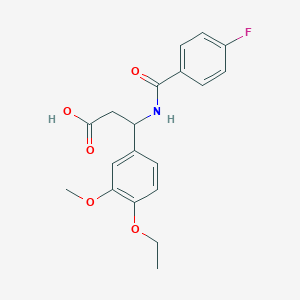 molecular formula C19H20FNO5 B6099150 3-(4-ETHOXY-3-METHOXYPHENYL)-3-[(4-FLUOROPHENYL)FORMAMIDO]PROPANOIC ACID 