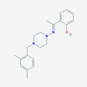 molecular formula C21H27N3O B6099169 2-{N-[4-(2,4-dimethylbenzyl)-1-piperazinyl]ethanimidoyl}phenol 