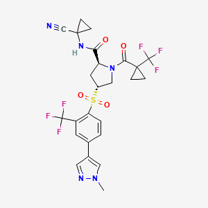 molecular formula C25H23F6N5O4S B609917 Petesicatib CAS No. 1252637-35-6