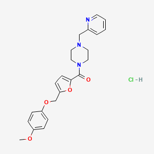 molecular formula C23H26ClN3O4 B6099175 1-{5-[(4-methoxyphenoxy)methyl]-2-furoyl}-4-(2-pyridinylmethyl)piperazine 