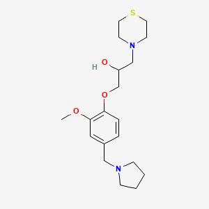 molecular formula C19H30N2O3S B6099191 1-[2-Methoxy-4-(pyrrolidin-1-ylmethyl)phenoxy]-3-thiomorpholin-4-ylpropan-2-ol 