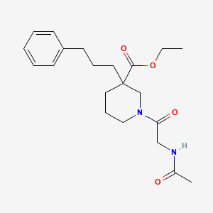 molecular formula C21H30N2O4 B6099202 Ethyl 1-(2-acetamidoacetyl)-3-(3-phenylpropyl)piperidine-3-carboxylate 