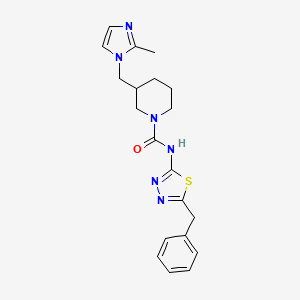 molecular formula C20H24N6OS B6099205 N-(5-benzyl-1,3,4-thiadiazol-2-yl)-3-[(2-methylimidazol-1-yl)methyl]piperidine-1-carboxamide 