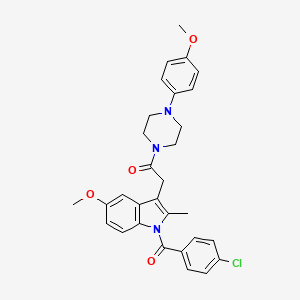 molecular formula C30H30ClN3O4 B6099239 2-[1-(4-CHLOROBENZOYL)-5-METHOXY-2-METHYL-1H-INDOL-3-YL]-1-[4-(4-METHOXYPHENYL)PIPERAZINO]-1-ETHANONE 