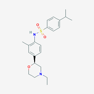 molecular formula C22H31ClN2O3S B609925 (S)-N-(4-(4-Ethylmorpholin-2-yl)-2-methylphenyl)-4-isopropylbenzenesulfonamide CAS No. 2040055-81-8