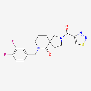 7-[(3,4-Difluorophenyl)methyl]-2-(thiadiazole-4-carbonyl)-2,7-diazaspiro[4.5]decan-6-one