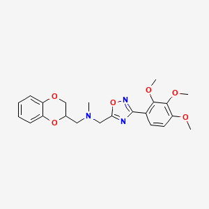 molecular formula C22H25N3O6 B6099265 (2,3-dihydro-1,4-benzodioxin-2-ylmethyl)methyl{[3-(2,3,4-trimethoxyphenyl)-1,2,4-oxadiazol-5-yl]methyl}amine 