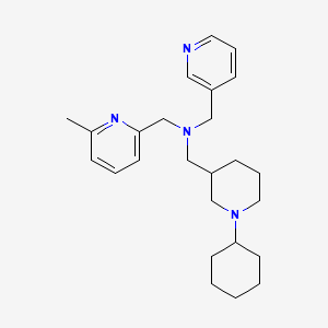 molecular formula C25H36N4 B6099272 1-(1-cyclohexyl-3-piperidinyl)-N-[(6-methyl-2-pyridinyl)methyl]-N-(3-pyridinylmethyl)methanamine 