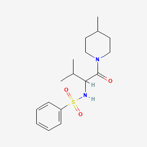 N-[3-methyl-1-(4-methylpiperidin-1-yl)-1-oxobutan-2-yl]benzenesulfonamide