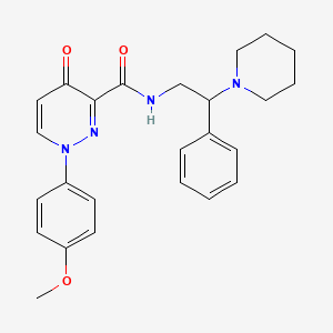 1-(4-methoxyphenyl)-4-oxo-N-[2-phenyl-2-(1-piperidinyl)ethyl]-1,4-dihydro-3-pyridazinecarboxamide