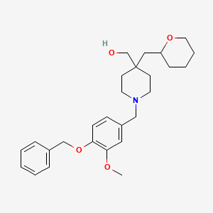 [1-[4-(benzyloxy)-3-methoxybenzyl]-4-(tetrahydro-2H-pyran-2-ylmethyl)-4-piperidinyl]methanol