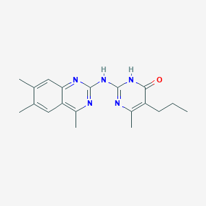 molecular formula C19H23N5O B6099358 6-methyl-5-propyl-2-[(4,6,7-trimethylquinazolin-2-yl)amino]pyrimidin-4(3H)-one 