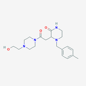 3-[2-[4-(2-Hydroxyethyl)piperazin-1-yl]-2-oxoethyl]-4-[(4-methylphenyl)methyl]piperazin-2-one