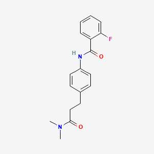 molecular formula C18H19FN2O2 B6099400 N-{4-[3-(dimethylamino)-3-oxopropyl]phenyl}-2-fluorobenzamide 