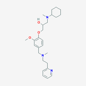 1-[Cyclohexyl(methyl)amino]-3-[2-methoxy-4-[[methyl(2-pyridin-2-ylethyl)amino]methyl]phenoxy]propan-2-ol