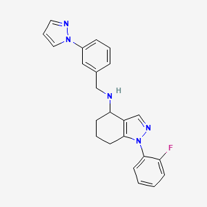 molecular formula C23H22FN5 B6099418 1-(2-fluorophenyl)-N-[3-(1H-pyrazol-1-yl)benzyl]-4,5,6,7-tetrahydro-1H-indazol-4-amine 