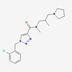 molecular formula C19H26ClN5O B6099433 1-[(2-chlorophenyl)methyl]-N-methyl-N-(2-methyl-3-pyrrolidin-1-ylpropyl)triazole-4-carboxamide 