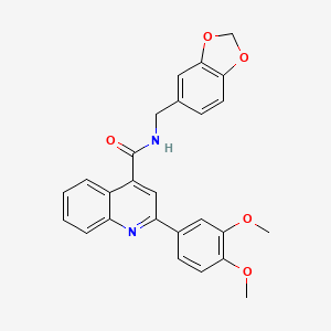 N-(1,3-benzodioxol-5-ylmethyl)-2-(3,4-dimethoxyphenyl)-4-quinolinecarboxamide