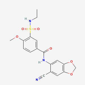 N-(6-CYANO-2H-1,3-BENZODIOXOL-5-YL)-3-(ETHYLSULFAMOYL)-4-METHOXYBENZAMIDE