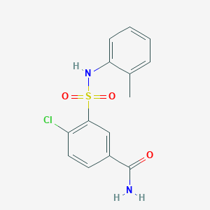 molecular formula C14H13ClN2O3S B6099533 4-Chloro-3-[(2-methylphenyl)sulfamoyl]benzamide 