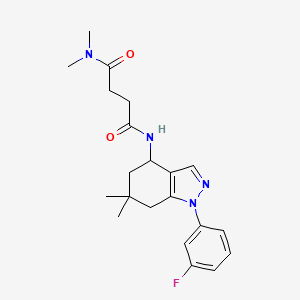 N'-[1-(3-fluorophenyl)-6,6-dimethyl-4,5,6,7-tetrahydro-1H-indazol-4-yl]-N,N-dimethylsuccinamide