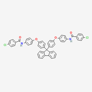 4-chloro-N-[4-[4-[9-[4-[4-[(4-chlorobenzoyl)amino]phenoxy]phenyl]fluoren-9-yl]phenoxy]phenyl]benzamide