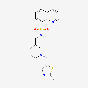 N-({1-[(2-methyl-1,3-thiazol-5-yl)methyl]-3-piperidinyl}methyl)-8-quinolinesulfonamide