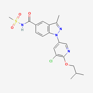 molecular formula C19H21ClN4O4S B609958 1-(5-氯-6-(2-甲基丙氧基)-3-吡啶基)-3-甲基-N-(甲基磺酰基)-1H-吲唑-5-甲酰胺 CAS No. 1387633-03-5