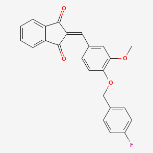 molecular formula C24H17FO4 B6099591 2-{4-[(4-氟苄氧基)-3-甲氧基苄亚基]-1H-茚满-1,3(2H)-二酮} 