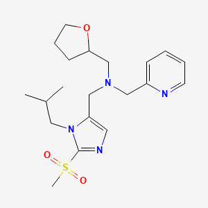 N-[[3-(2-methylpropyl)-2-methylsulfonylimidazol-4-yl]methyl]-1-(oxolan-2-yl)-N-(pyridin-2-ylmethyl)methanamine