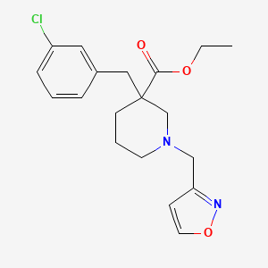 molecular formula C19H23ClN2O3 B6099613 ethyl 3-(3-chlorobenzyl)-1-(3-isoxazolylmethyl)-3-piperidinecarboxylate 